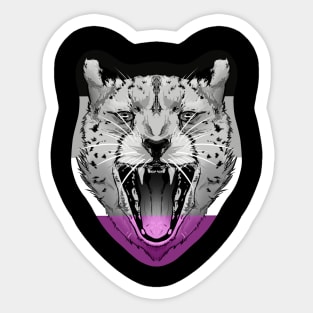 illustrated CHEETAH PRIDE series (ace pride flag) Sticker